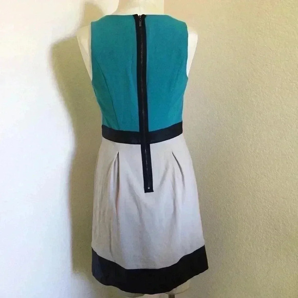 Kensie Color Block Vegan Leather Trim Dress - Picture 3 of 7